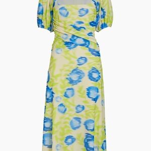 Ganni Vibrant Blue and Yellow Maxi Dress
